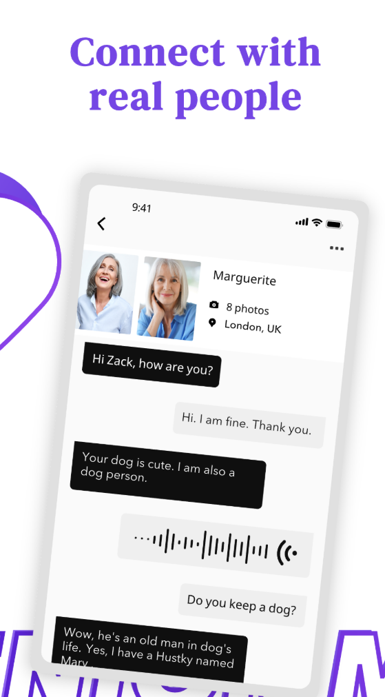 Browsing senior singles in the Senior Match app