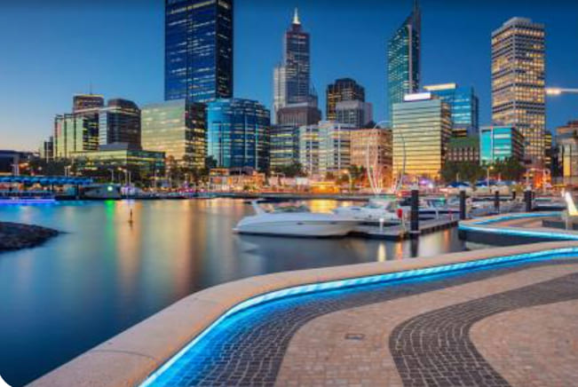 Perth coastline at sunset