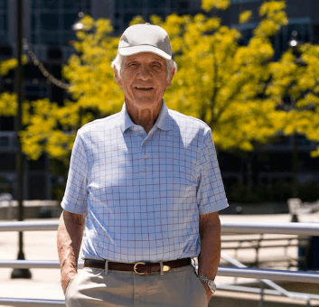 Senior man enjoying an outdoor morning in Brisbane