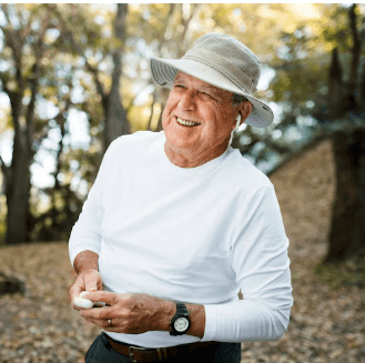 Senior man enjoying a relaxed Adelaide afternoon